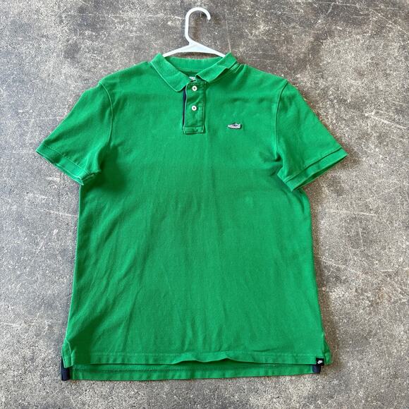 Nike Polo Shirt Mens M Green Air Max 90 Sneaker Patch Embroidered Shoe Summer - Picture 1 of 9